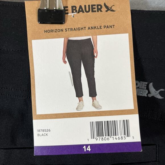 NEW Eddie Bauer Women's Performance Stretch Horizon Straight Ankle Pant Black 14 - Picture 10 of 11